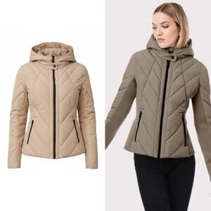 Bernardo Performance Primaloft Quilted Hooded Jacket - Beige and Olive
